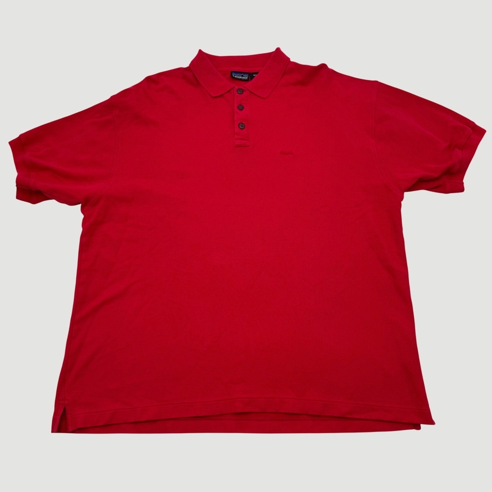 Vintage Patagonia Mens XL Red Organic Cotton Short Sleeve Pique Polo Shirt